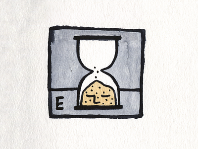7. Exhausted austin conceptual design exhausted hourglass icon illustration inktober inktober2018