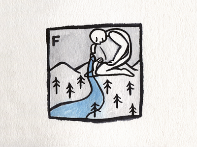 10. Flowing austin brush conceptual design flowing icon illustration inktober inktober2018 river