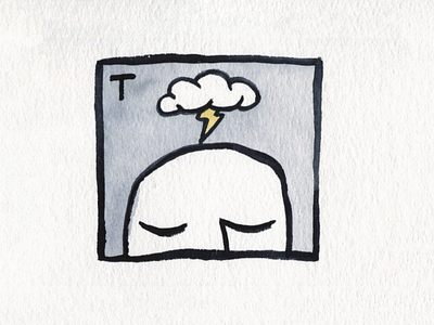 27. Thunder austin brush cloud conceptual design icon illustration inktober inktober2018 thunder