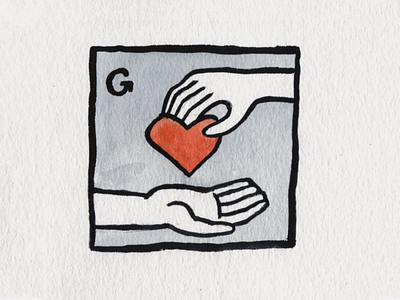 28. Gift austin brush conceptual design gift heart icon illustration inktober inktober2018