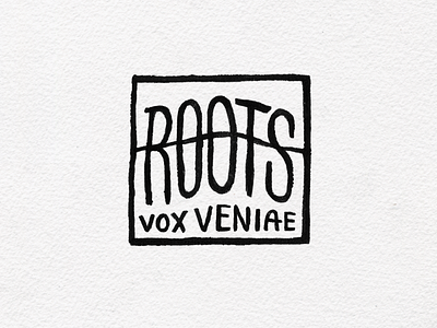 Roots logo halo illustration ink lettering logo mark roots wordmark