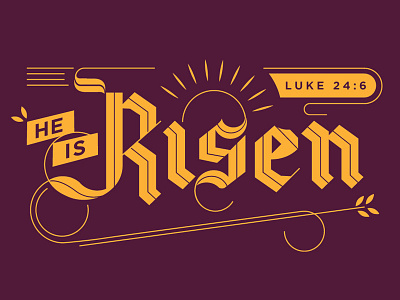 He is Risen easter lettering risen typography verse