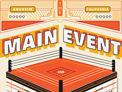 The Main Event event gig poster red title typography yellow