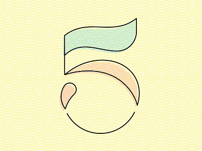 5-er 5 five lettering number personal texture