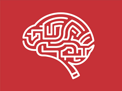 Brain Maze brain doodle headache icon illustration maze red