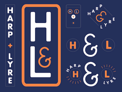 Harp & Lyre branding exploration h icon identity l logo