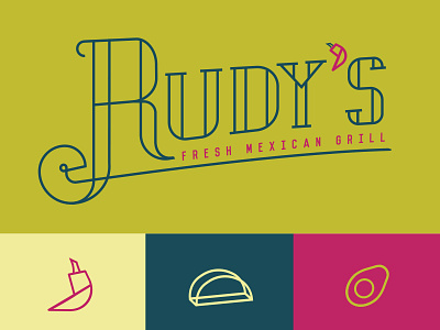 Rudys Mexican Grill - 1 avocado branding identity logo mexican pepper restaurant