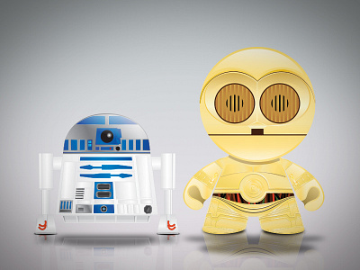 Star Wars Droids Side Toy c3po drawings droids force illustration kawaii r2d2 star wars