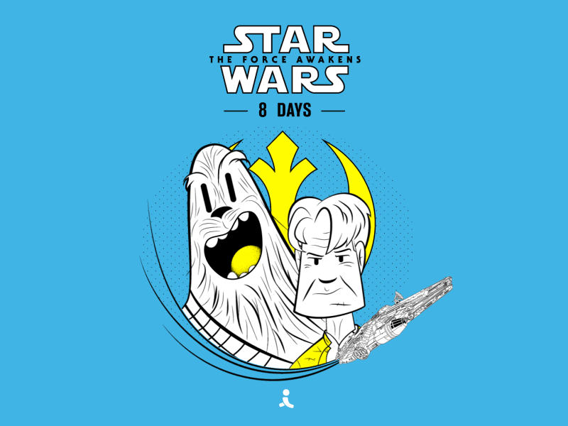 Star Wars - The Force Awakens chewbacca episode 7 han solo illustration millenium falcon movie saga seven star wars the force awakens