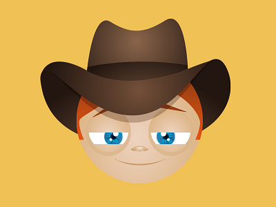 Cowboy Face avatar character cowboy illustration soldier toy usa