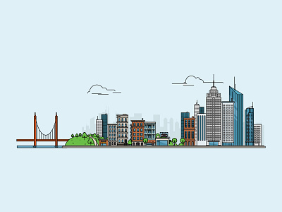 We Build This City 🎶 🎶 🎶 bridge building city concept illustration pontamedia website