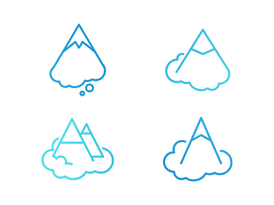 Mount Dream Logo Variations blue brand cloud dream icon identity logo mountain peak thought