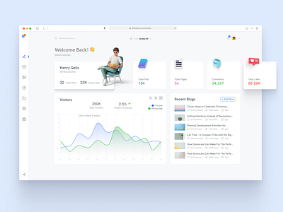 Blog Dashboard — Exploration blog blog admin blog dashboard blog dashboard design dashboard minimal ui