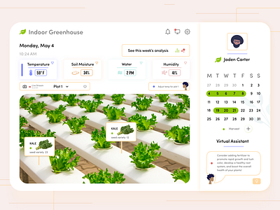 Indoor Greenhouse Dashboard 🍃🥬