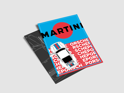 Porsche Martini Racing Flyer black blue concept design design event flyer illustraion illustrator infographic porsche racing red sponsor