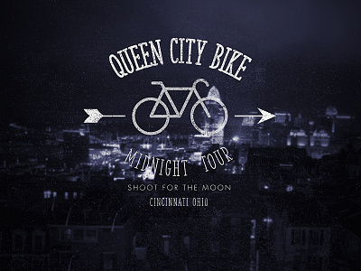 Queen City Bike Tour bike cincinnati grunge logo ohio typography