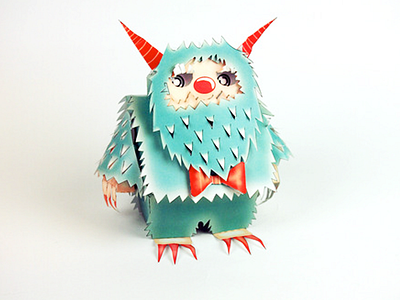 Frederick The Frost Monster activity foldable illusion monster papercraft yeti