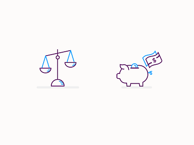 Measure & Monetize cash icons line icons linear measure monetize money pig piggy bank scale two toned weigh