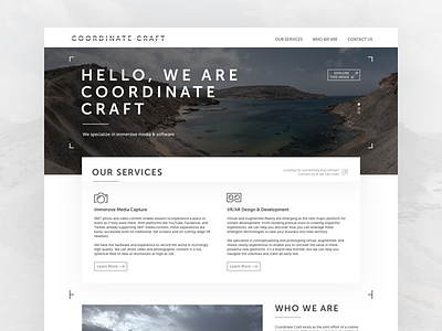 Coordinate Craft - AR/VR Agency Homepage agency ar company homepage layers shadows site vr