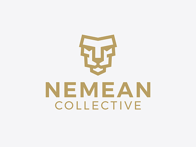 Nemean - Logo angled animal block bold cat collective geometric line lion logo nemean outline