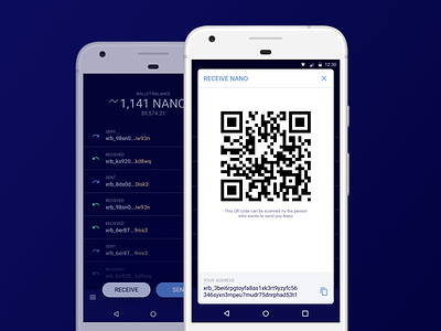 Nano Mobile Wallet (Receive) account android blockchain crypto cryptocurrency dark mobile nano night transactions wallet