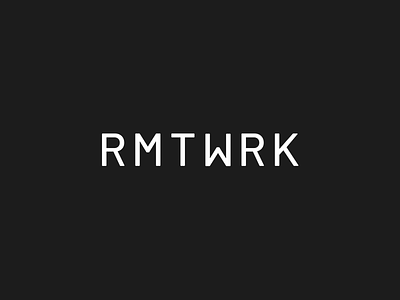 RMTWRK black board bold brand geometric grayscale job jobs logo remote stark white work