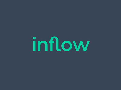Inflow app application basic blue brand branding clean company design flat flow green identity ligature logo simple type typography word wordmark