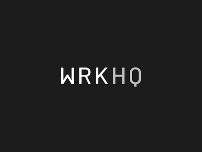 WRK HQ black board bold brand company geometric grayscale job jobs logo stark white work