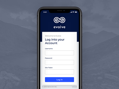 Evolve - Mobile Login Page blue blues brand clean design form iphone landing landing page login login form login page login screen mobile redesign sign in sign in page sign in screen simple