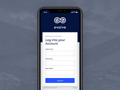 Evolve - Mobile Login Page