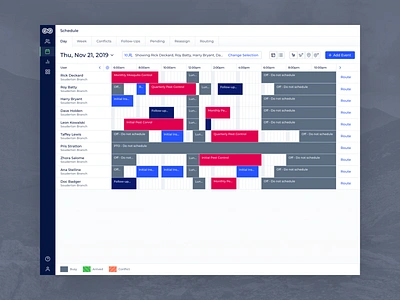 Evolve - Desktop Scheduler blue builder calendar chart date datepicker dates events graphic layout planner review schedule scheduler service task tasks time timeline ui