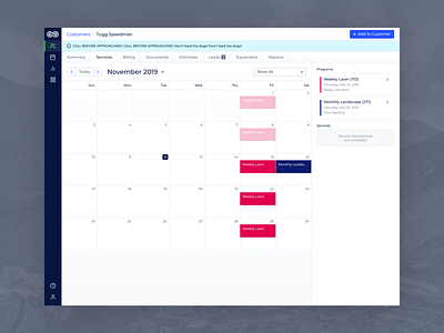 Evolve - Desktop Customer Services account calendar calendar ui customer customer profile dates event events monthly overview profile review schedule scheduling service services summary task tasks upcoming