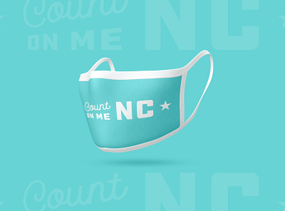 Count on Me NC - Mask branding design illustration logo nc north carolina type typography vector