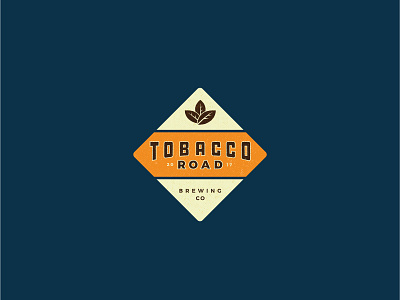 Tobacco Road Brewing exploratory beer brewing design icon illustration logo nc road type typography vector