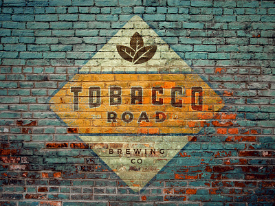 Tobacco Road Mural beer branding design icon illustration logo nc type typography vector