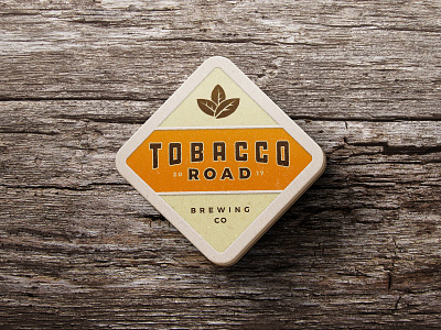 Tobacco Road Coaster badge beer branding brewing design icon illustration logo nc type typography vector