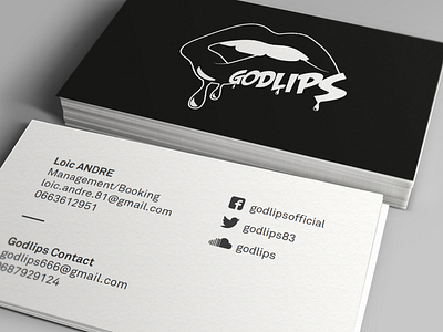 Godlips - Business Card business card design dj logo music