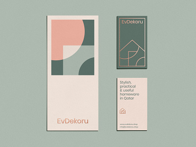 EvDekoru Stationery branding business cards design graphic design identity outline overlap pattern shape stationery stationery design stationery set tag typography visual identity