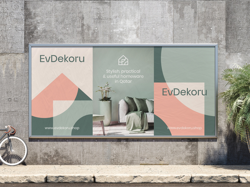 EvDekoru Outdoor Advertising ad decoration home decoration home decor house home pattern illustration typography logo visual  identity identity design identity branding billboard outdoor advertising
