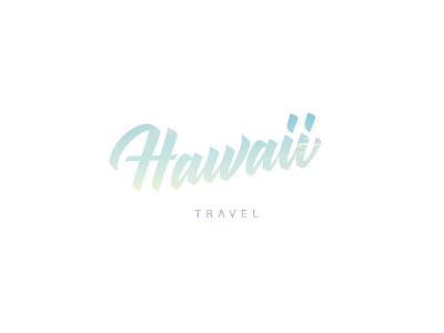 Hawaii Travel brush calligraphy clean hand drawn hawaii lettering script simple sky surfing travel typography