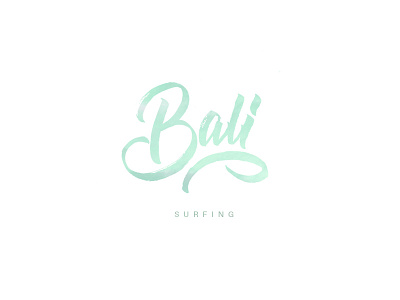 Bali Surfing bali brush calligraphy clean hand drawn lettering script simple sky surfing travel typography