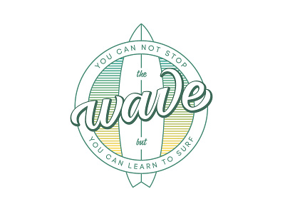 Wave Badge badge clean simple lettering lifestyle logo script surf type typography wave