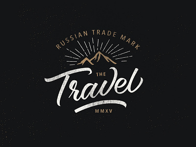 Travel Trade Mark badge black lettering logo logotype mark mountain retro travel type typography vintage