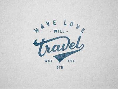 Love & Travel badge compass lettering logo love minimalistic print retro texture travel typography vintage