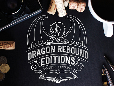 Dragon badge black dragon handlettering handmade illustration lettering logo mark sign type typography