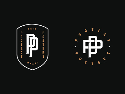 PP monogram badge crest lettering logo modern retro monogram pp protect shield simple trade mark typography