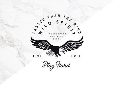 Wild Spirit adventures badge branding clean eagle illustration label lettering marble travel typography wild