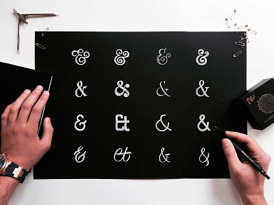 16 Ampersands Set ampersand clean creative market font handlettering lettering ligature monogram simple typeface typography