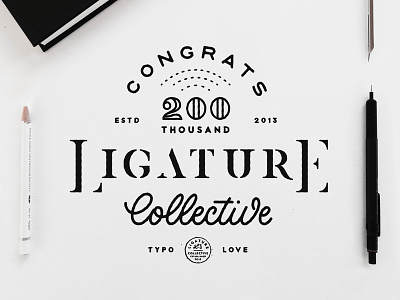 Ligature200k badge lettering ligature ligaturecollective script type typography