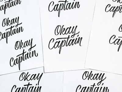 Okay Captain captain lettering logo print script sketch typography